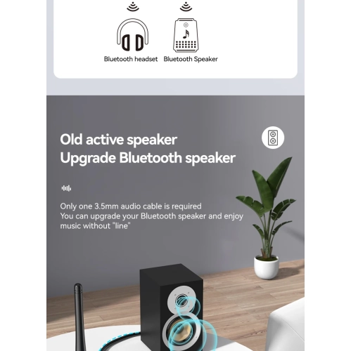 5,3 Émetteur récepteur Bluetooth radio FM K chantant Adaptateur audio CCP 4 en 1, adaptateur audio stéréo sans fil NFC radio FM