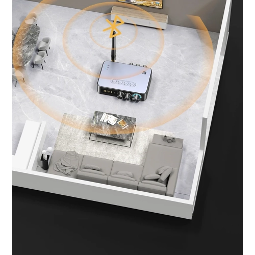 5,3 Émetteur récepteur Bluetooth radio FM K chantant Adaptateur audio CCP 4 en 1, adaptateur audio stéréo sans fil NFC radio FM