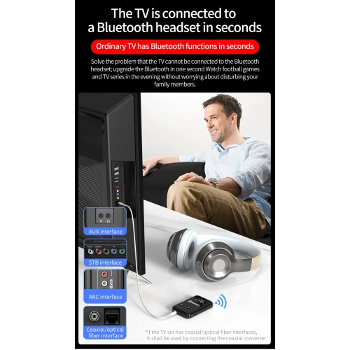 Émetteur récepteur Bluetooth 5,0 Adaptateur 2 en 1 Ordinateur Haut-parleur audio voiture FM Bluetooth émetteur audio maison récepteur sans carte