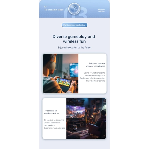 Émetteur récepteur Bluetooth 5,4 Récepteur Émetteur voiture avion auxiliaire deux en un émetteur sans fil 3,5&nbsp;mm adaptateur BT auxiliaire