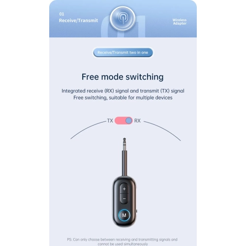 Émetteur récepteur Bluetooth 5,4 Récepteur Émetteur voiture avion auxiliaire deux en un émetteur sans fil 3,5&nbsp;mm adaptateur BT auxiliaire