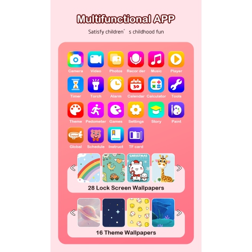 New dual camera touch screen children's mobile phone education early childhood education machine smart touch screen - unicorn blue + silicone shell +