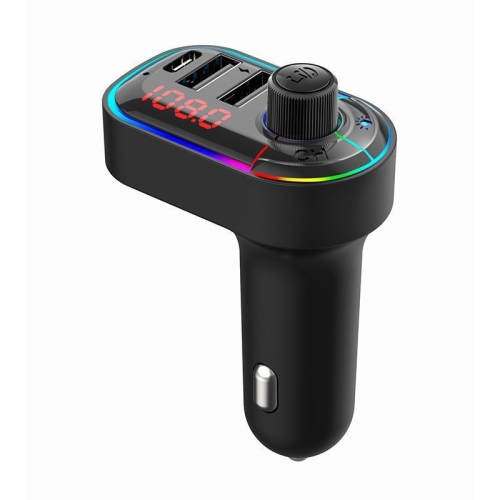 Lampe Atmosphere Car Chargeur de voiture Bluetooth 5,0 Lecteur de voiture Récepteur Bluetooth Émetteur FM Lecteur MP3