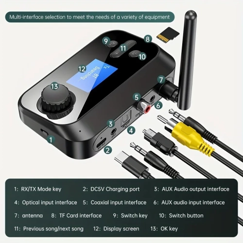 Adaptateur Bluetooth 5,4 Récepteur audio TV Émetteur sans fil dédié TV Home Stereo Low Latency Adaptateur audio sans fil