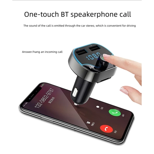 Émetteur FM Zhitong Recharge rapide Navigation vocale voiture téléphone mains libres lecteur MP3 USB chargeur voiture langue sans fil Bluetooth