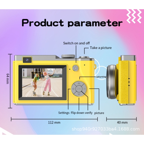 New CCD style retro 4K HD portable camera student digital camera gift new camera Selfie dual-lens camera photography portable-white + 32G memory card