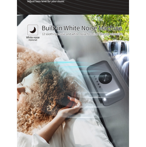 LED Clock Alarm Clock FM Radio TF Card All-in-One Bluetooth Speaker with Wireless Charger - Iron Gray 5W