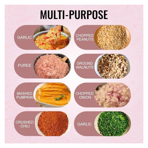 Cordless Mini Food Chopper, Electric Garlic Mincer and Small Processor for Peppers, Garlic, and Meat