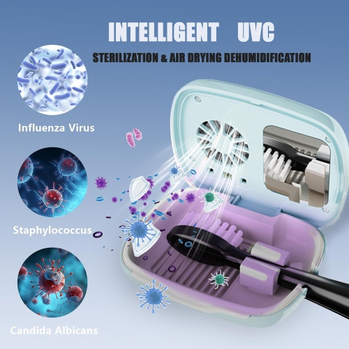 UV-C Toothbrush Sanitizer Cover Case and Holder Electric Travel Toothbrush Cover with Holder for Any Toothbrush Head Rechargeable Toothbrush Travel