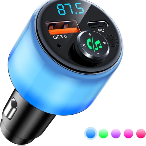 Auto MP3 FM Émetteur Bluetooth pour voiture Chargeur pour l'auto Bluetooth 30&nbsp;W+Qinte 18&nbsp;W Adaptateur émetteur FM BT à recharge rapide