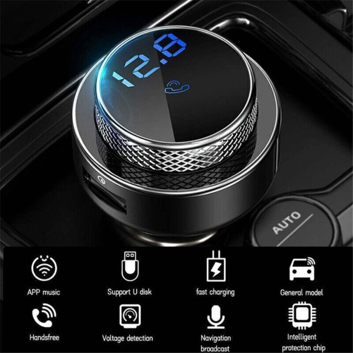 Lecteur MP3 Bluetooth pour l'auto, émetteur FM, chargeur pour l'auto qc3.0 chargeur rapide pour l'auto, allume-cigare