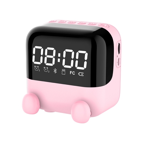 Children's Clock Speaker Alarm Clock Wireless Bluetooth Speaker Portable Home Clock Desktop Mirror Digital Display Bluetooth Smart Speaker - Light
