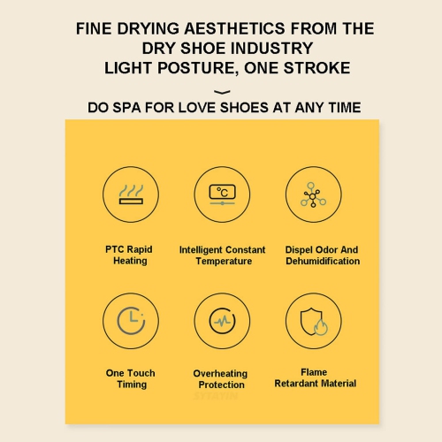 Sèche-chaussures multifonctions, chaussures à séchage rapide à air chaud, 60° Température constante intelligente Économie d'énergie pour toutes