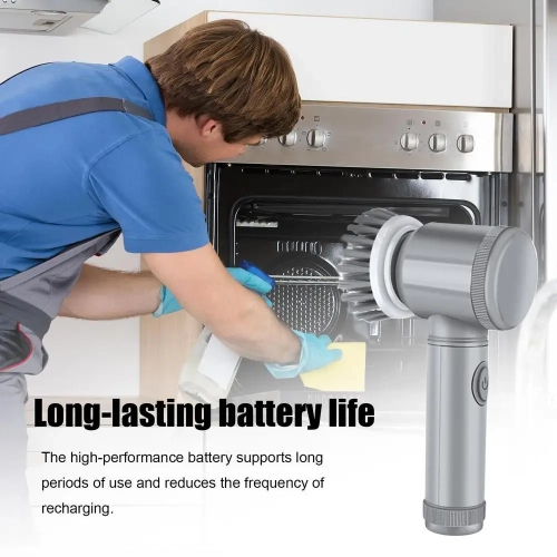 5 in 1 Electric Cleaning Brush, Portable Cordless Scrubber with Replaceable Brush Heads for Kitchen and Home Cleaning