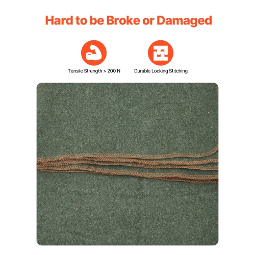 VEVOR 64" x 88" Wool Camping Blanket, Large Warm Stadium Blanket, Waterproof & Windproof, Flame Retardant, Great for Outdoors, Picnics,