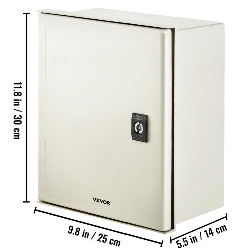 Boîtier électrique en fibre de verre VEVOR 11,8 x 9,8 x 5,5&nbsp;po Boîtier électrique NEMA 3X Boîtier pour équipement électronique IP65 Boîtier