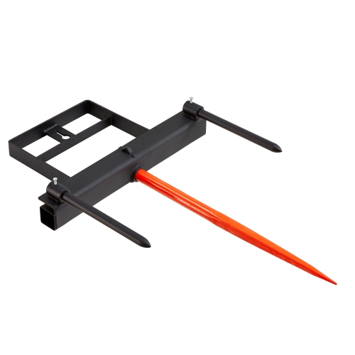 VEVOR 39" Hay Spear, Bale Spears 1600lbs Loading Capacity, Skid Steer Loader Tractor Bucket Attachment with 2pcs 17.5" Stabilizer Spears and 60"