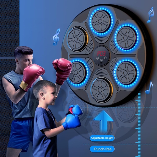 Smart Boxing Machine, Wall-Mounted Bluetooth Smart Boxing Trainer with LED Light, Electronic Focus, Agility Training - Comes with Kids' Boxing Gloves