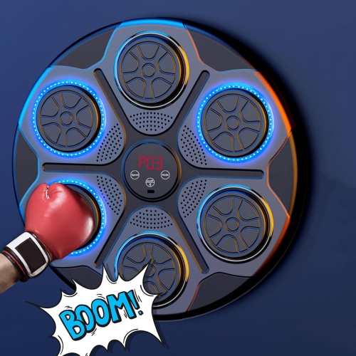 Smart Boxing Machine, Wall-Mounted Bluetooth Smart Boxing Trainer with LED Light, Electronic Focus, Agility Training - Comes with Kids' Boxing Gloves