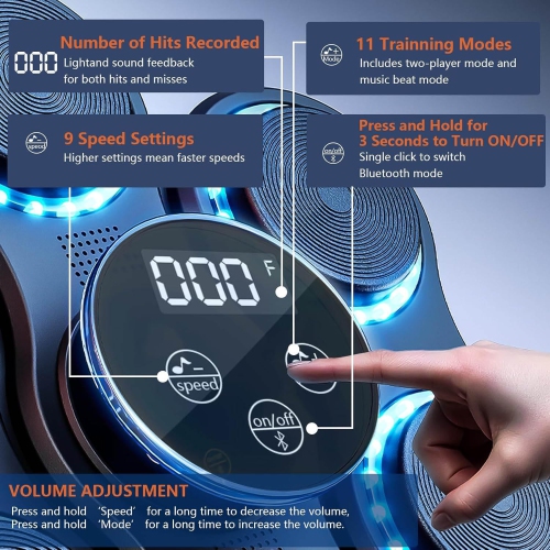 Music boxing training artifact, smart Bluetooth electronic target, uppercut wall target, home fitness strength reaction trainer) - with adult gloves