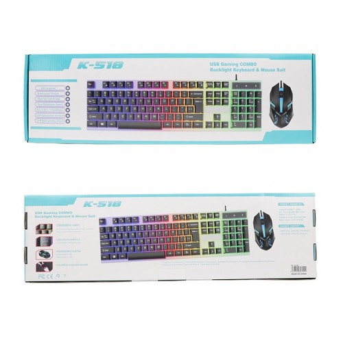 K158 Backlit USB Gaming Keyboard and Mouse Combo