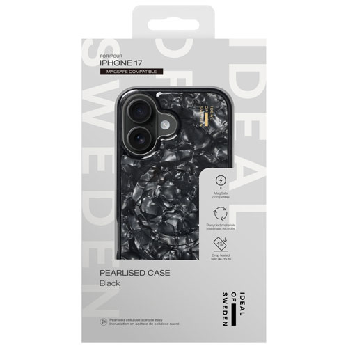 Ideal Of Sweden Pearlised Fitted Hard Shell Case with MagSafe for iPhone 17 - Black