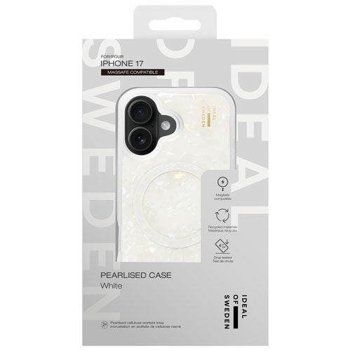 Ideal Of Sweden Pearlised Fitted Hard Shell Case with MagSafe for iPhone 17 - White