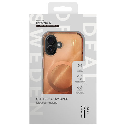 Ideal Of Sweden Glitter Glow Fitted Hard Shell Case with MagSafe for iPhone 17 - Mocha Mousse