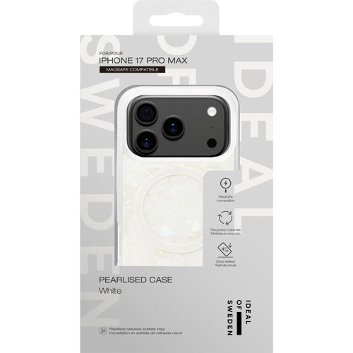 Ideal Of Sweden Pearlised Fitted Hard Shell Case with MagSafe for iPhone 17 Pro Max - White