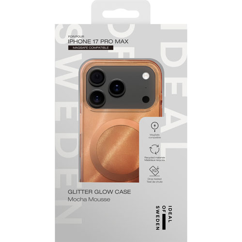 Ideal Of Sweden Glitter Glow Fitted Hard Shell Case with MagSafe for iPhone 17 Pro Max - Mocha Mousse