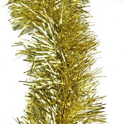 Artificial Shiny Tinsel Christmas Garland - 25' x 3" - Gold