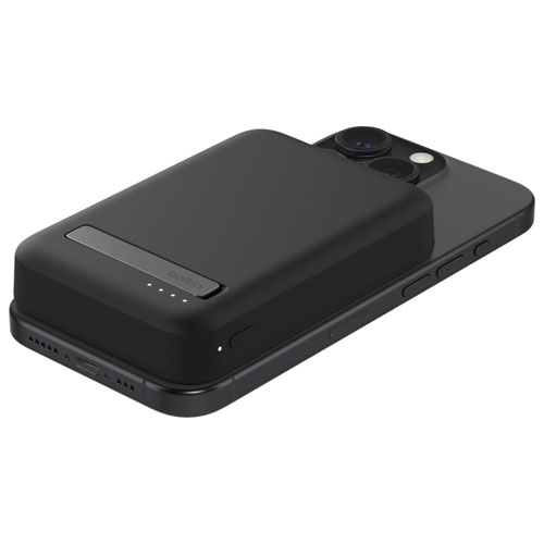 Chargeur portable magnétique de 8000 mAh BoostCharge Pro de Belkin avec chargeur Qi2 de 15 W et câble - Noir
