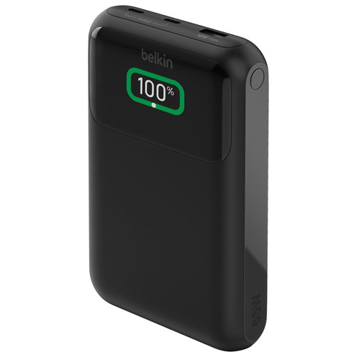 Chargeur portable à trois ports USB de 19 200 mAh BoostCharge Pro de Belkin - Noir
