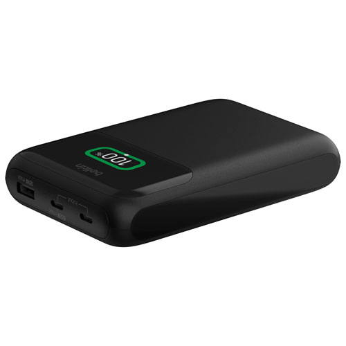 Chargeur portable à trois ports USB de 19 200 mAh BoostCharge Pro de Belkin - Noir