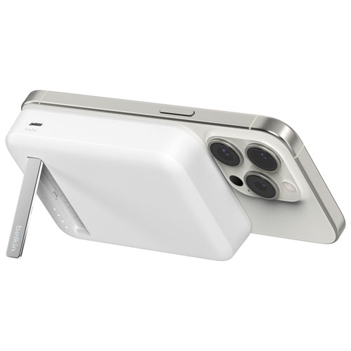 Belkin BoostCharge Pro Magnetic 10000 mAh Power Bank with Qi2 15W Charging + Cable - White