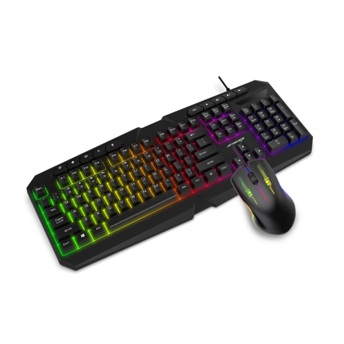 Speedex 3-in-1 Multimedia Rainbow backlighting wired gaming keyboard + Mouse + Cloth Surface Mouse Pad Combo Set_Black