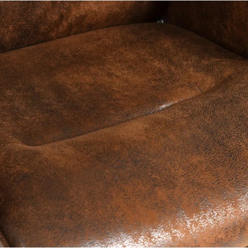 Modern Swivel Accent Chair – Suede Brown, Ergonomic Design, Adjustable Height
