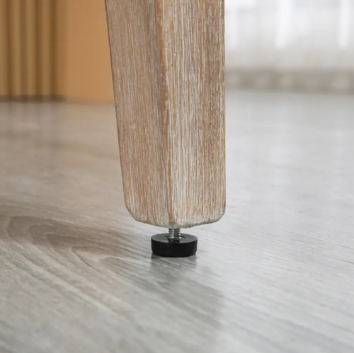 Set of 2 Bar Stools – Upholstered Counter Height Chairs with Solid Wood Legs