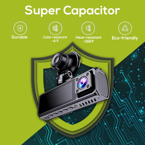 LDAS Dash Cam 3 Channel,FHD 2.5k Dash Camera with 64Gb SD Card, Dual Lens with Super Night Vision, Loop Recording, G-Sensor, Parking Monitor, APP