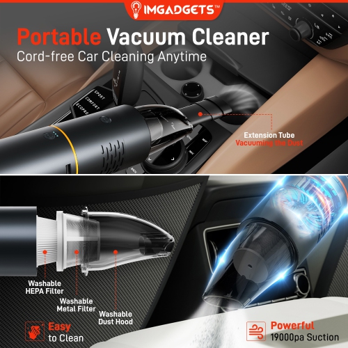 IMGadgets Auto6 Car Smart Kit | All-in-One Car Kit | Car Pressure Washer | Tire Inflator | Car Vacuum Cleaner, Jump Starter, Power Bank, LED Work