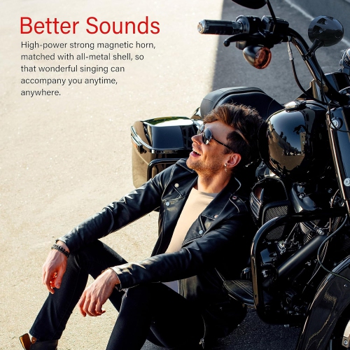 Haut-parleurs de moto KSPEAKER Système audio étanche Bluetooth Amplificateur intégré, lecteur MP3 métallique de 3 po, idéal pour les VTT, les