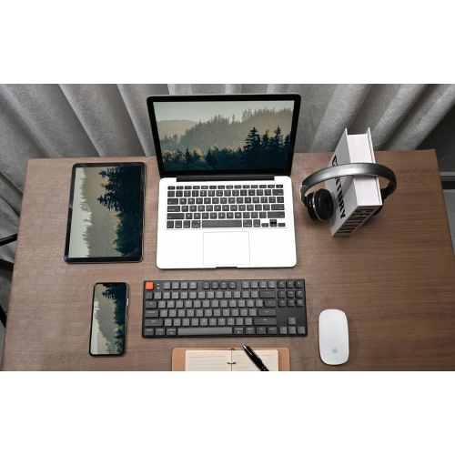 Keychron K1 Wireless and Wired Low Profile Mechanical Keyboard with RGB LED|Gateron Brown Switches|for Windows/Mac OS/Android - TKL Layout|Aluminum