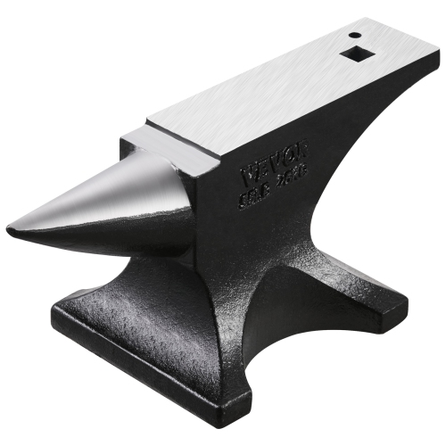 VEVOR 55lbs Single Horn Anvil, Cast Steel Anvil, High Hardness Rugged Round Horn Anvil for Blacksmiths, with Large Countertop and Stable Base, Metal