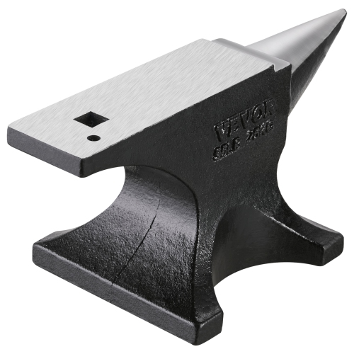 VEVOR 55lbs Single Horn Anvil, Cast Steel Anvil, High Hardness Rugged Round Horn Anvil for Blacksmiths, with Large Countertop and Stable Base, Metal