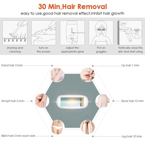 IPL Hair Removal Device - Full Body Cooling, Dual Mode, Permanent Home Hair Removal Device Intense Pulsed Light Device