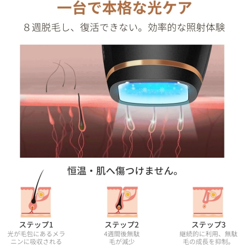 Professional home ice-free hair removal device, permanent inhibition of hair growth, 8-week cycle care, exquisite holiday gift