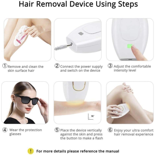 IPL Hair Removal Device, 300,000 Flashes for Permanent Hair Removal, 2 Modes 5 Energy Levels Electric Epilator for Women and Men, Body, Face, Black