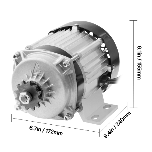 VEVOR 500W Electric Brushless DC Motor Kit - 48V 2700rpm Motor with Upgraded Speed Controller for Go Karts E-Bike Motorcycle Scooter