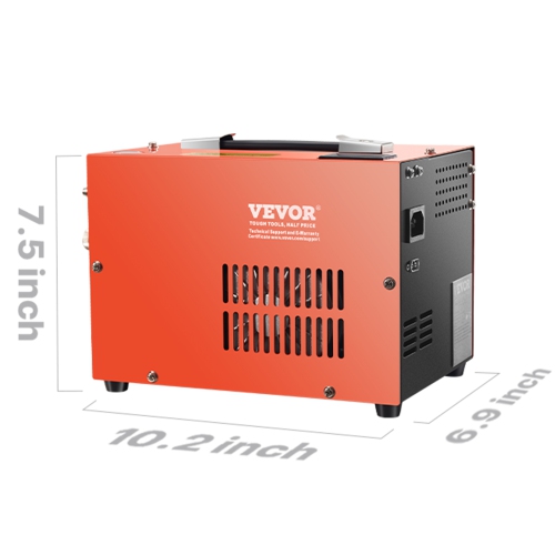 VEVOR 4500PSI/30Mpa PCP Air Compressor, Portable Compressor w/ Built-in Converter&Fan Cooling System, DC12V/AC120V Manual-Stop Air Rifle, Paintball