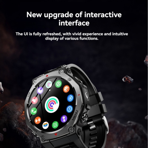 Smart watch 1.43 inch screen Bluetooth call LED outdoor light 5ATM waterproof multifunctional outdoor watch - silver